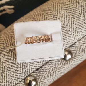 Smokey Topaz CZ Sterling silver ring